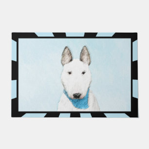 Bull Terrier Painting - Cute Original Dog Art Doormat