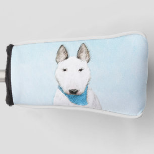 Bull Terrier Painting - Cute Original Dog Art Golf Head Cover