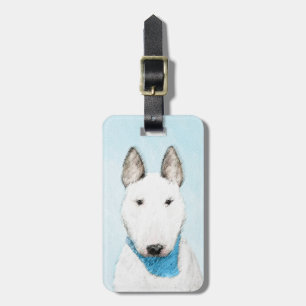 Bull Terrier Painting - Cute Original Dog Art Luggage Tag