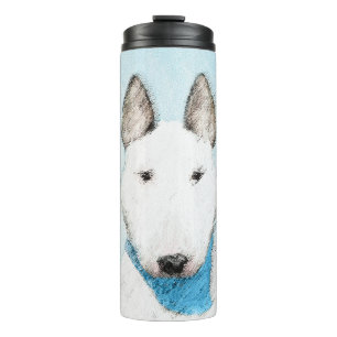 Bull Terrier Painting - Cute Original Dog Art Thermal Tumbler