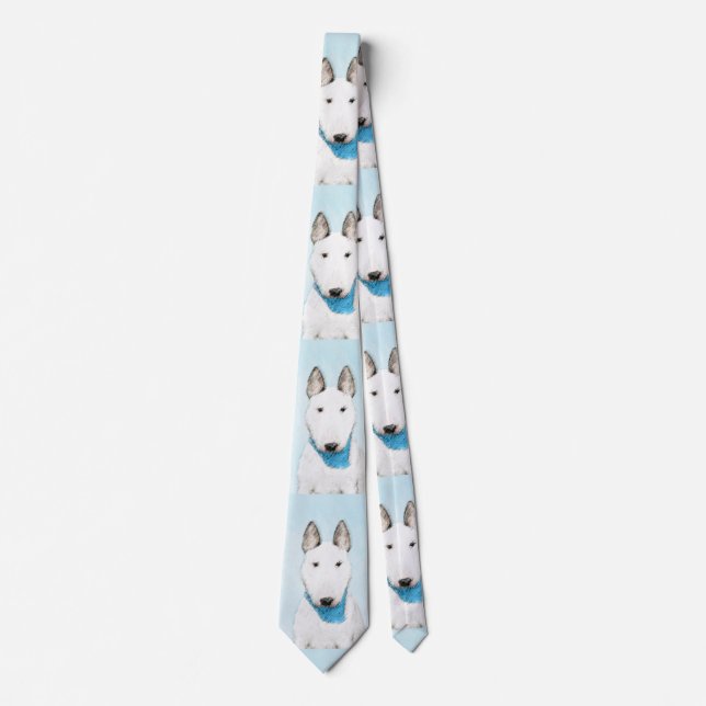 Bull Terrier Painting - Cute Original Dog Art Tie (Front)