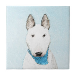 Bull Terrier Painting - Cute Original Dog Art Tile