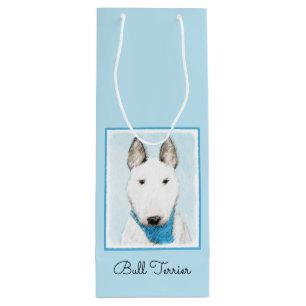 Bull Terrier Painting - Cute Original Dog Art Wine Gift Bag