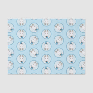 Bull Terrier Painting White English Cute Dog Art Tissue Paper