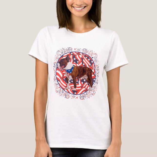 Bull Terrier Patriotic T-Shirt (Front)