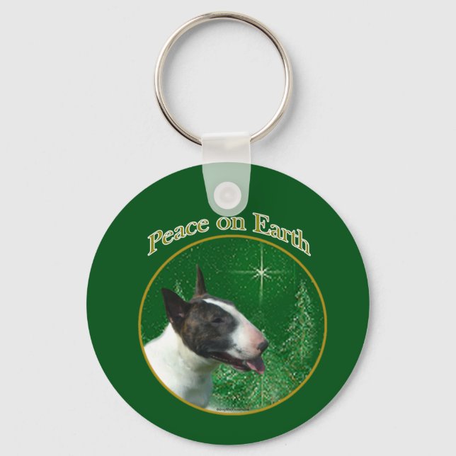 Bull Terrier Peace Keychain (Front)