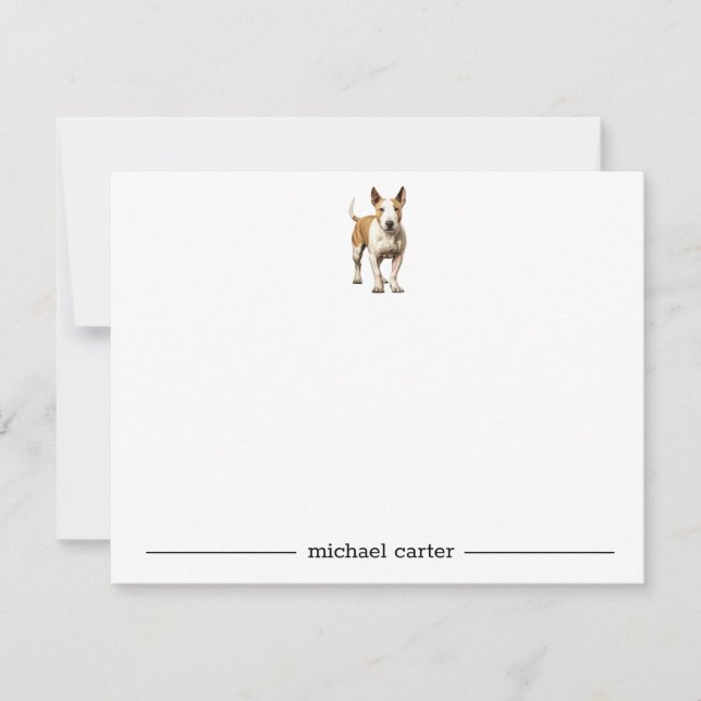 Bull Terrier Personalized Note Cards (Front)