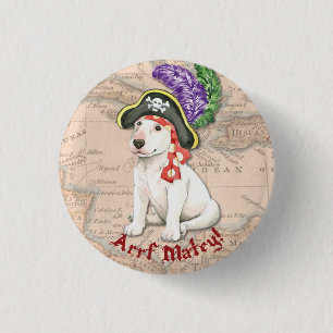 Bull Terrier Pirate 1 Inch Round Button