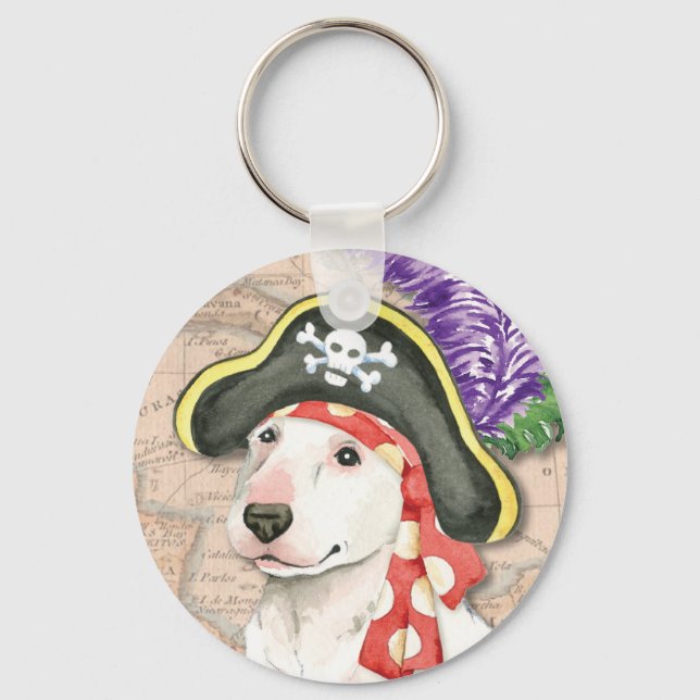 Bull Terrier Pirate Keychain (Front)