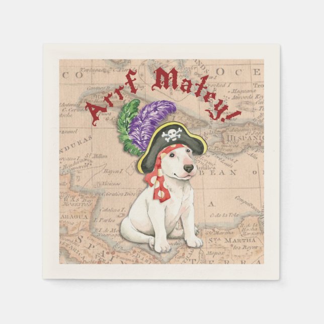 Bull Terrier Pirate Napkin (Front)