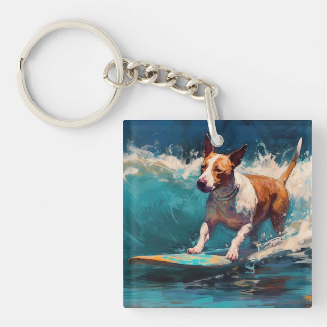 Bull Terrier Plage Surf Peinture (Devant)