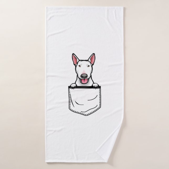 Bull Terrier Pocket Dog T Shirt Bath Towel (Bath Towel)