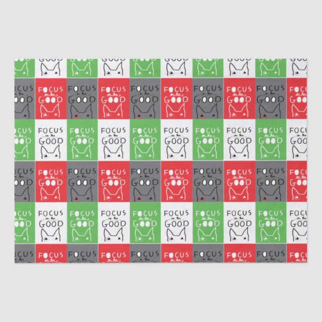 Bull Terrier Pop Art Focus on the GOOD inspiration Tissue Paper (Front)