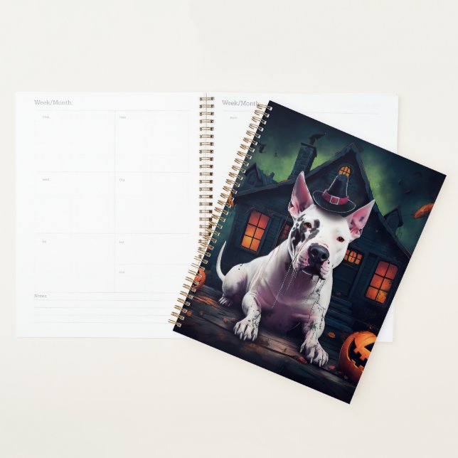 Bull Terrier Pumpkins Halloween Scary Planner (Display)