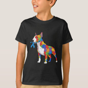 Bull Terrier Puzzle Autism Awareness Autistic Wome T-Shirt