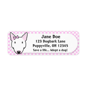 Bull-terrier rose de blanc de guingan de Kawaii