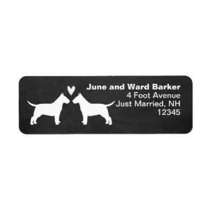 Bull Terrier Silhouettes avec le coeur Adresse de 