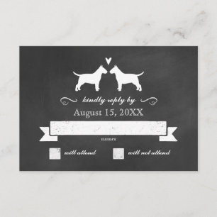 Bull Terrier Silhouettes Mariage Réponse RSVP