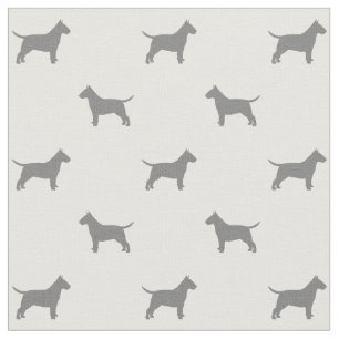 Bull Terrier Silhouettes Pattern Fabric