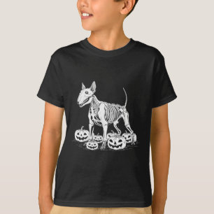 Bull Terrier Skeleton Birthday Halloween Mens Wome T-Shirt