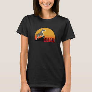 Bull Terrier  Sunset Dog Pet Black Orange Yellow D T-Shirt