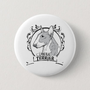 Bull Terrier T-shirt 2 Inch Round Button