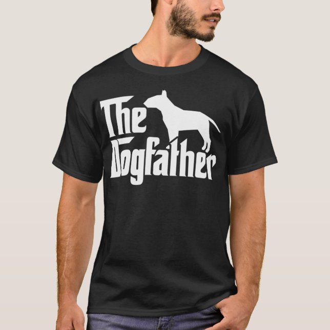 Bull Terrier The Dogfather Bull Terrier Dad Papa T-Shirt (Front)