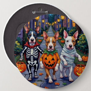 Bull Terrier Trick-or-Treating Halloween Costumes 6 Inch Round Button
