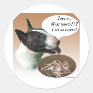 Bull Terrier Turkey Classic Round Sticker