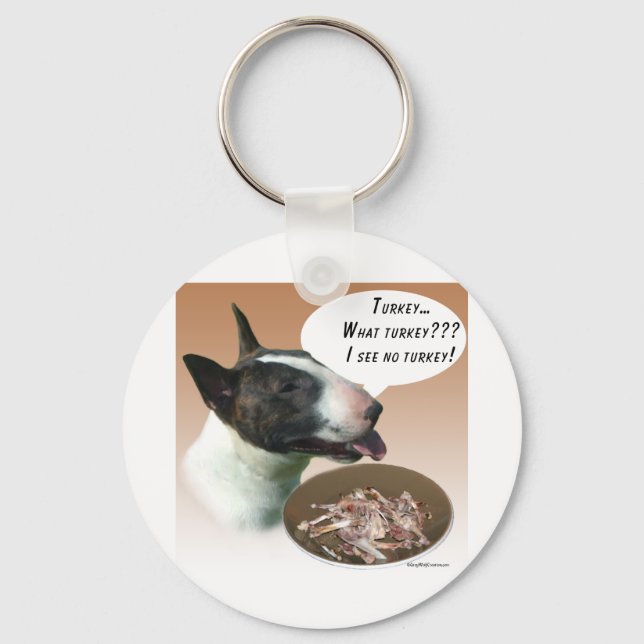 Bull Terrier Turkey Keychain (Front)