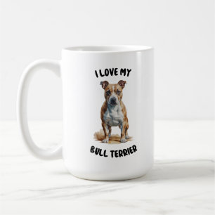 Bull Terrier Watercolor Illustration  Coffee Mug