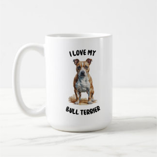 Bull Terrier Watercolor Illustration Coffee Mug
