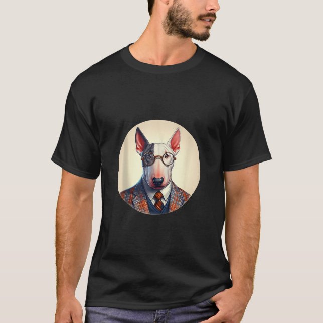 Bull terrier wearing glasses and tie Tank Top (Front)