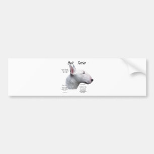 Bull Terrier (wht) History Design Bumper Sticker