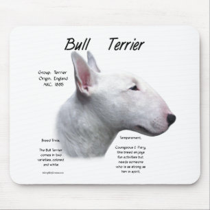 Bull Terrier (wht) History Design Mouse Pad