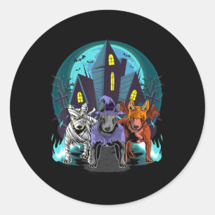 Bull Terriers Mummy Witch Beagle Halloween Gift Classic Round Sticker