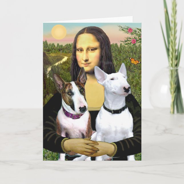 Bull Terriers (Two) - Mona Lisa Card (Front)