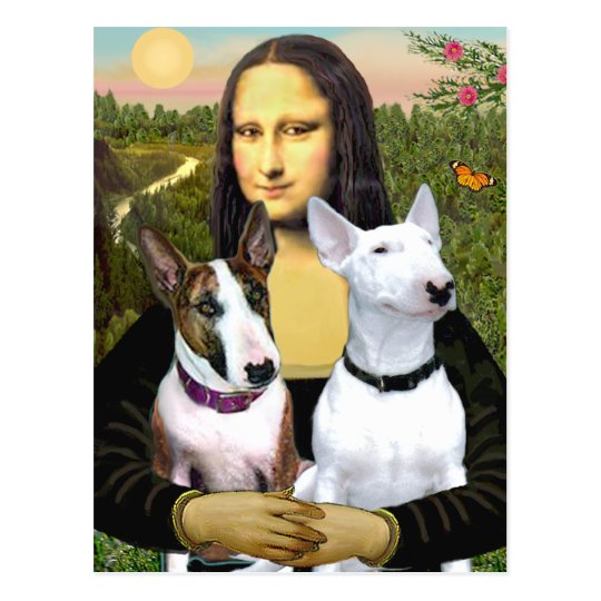 Bull Terriers (Two) - Mona Lisa Postcard