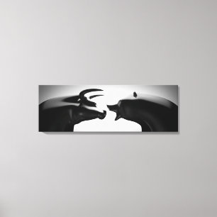 Bull vs Bear Black and White Canvas Print