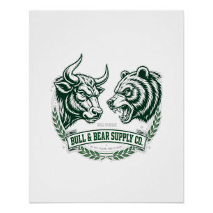 Bull vs Bear Faceoff — Trader Poster