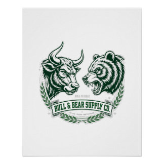 Bull vs Bear Faceoff — Trader Poster