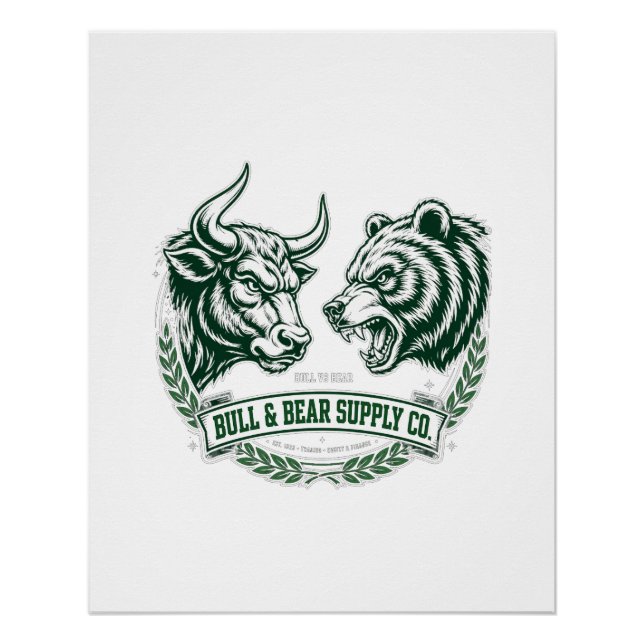 Bull vs Bear Faceoff — Trader Poster (Front)