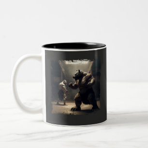 Bull Vs Bear Market in Dojo Two-Tone Coffee Mug