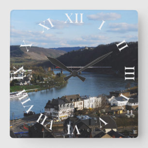 Bullay passenger train square wall clock