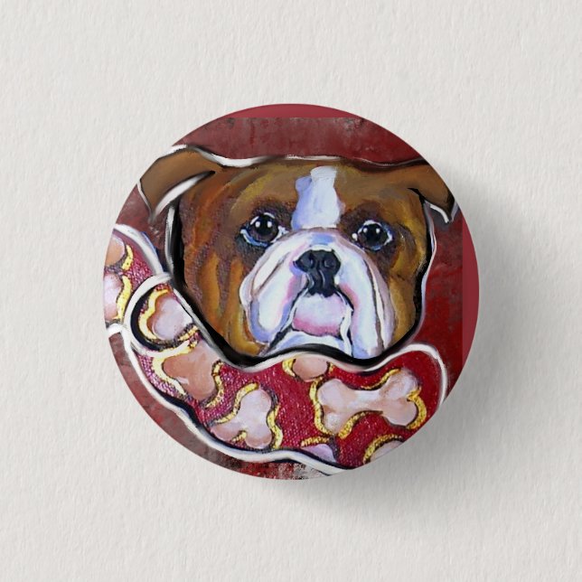  Bulldog    1 Inch Round Button (Front)