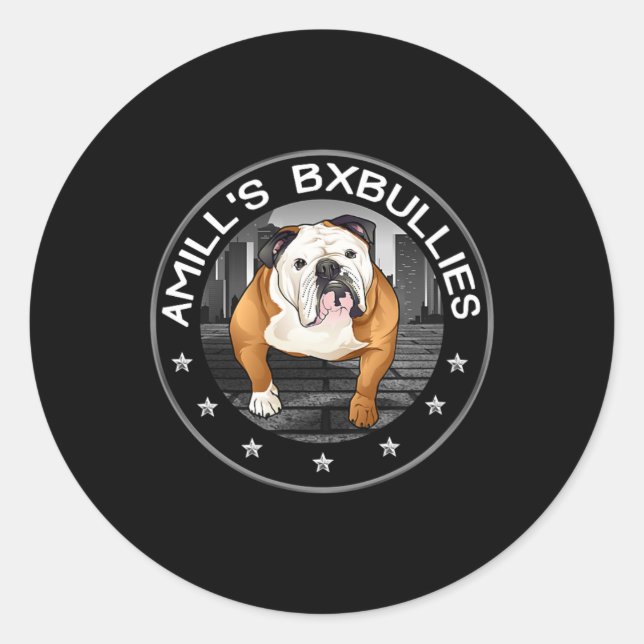 Bulldog 2  classic round sticker (Front)