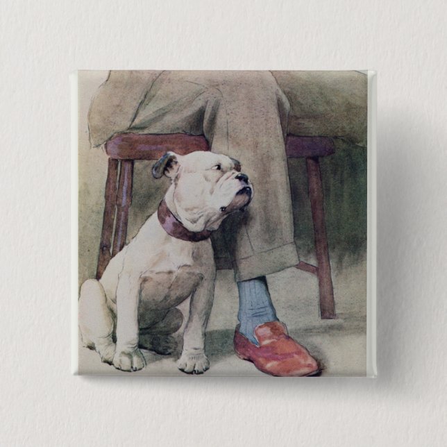 Bulldog 2 Inch Square Button (Front)