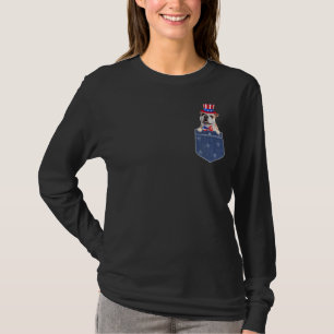 Bulldog 4th July For Women Dog  American Flag T-Shirt