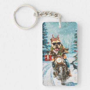 Bulldog à moto Noël
