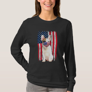 Bulldog American Flag Dog Wears Face Mask 4th Of J T-Shirt